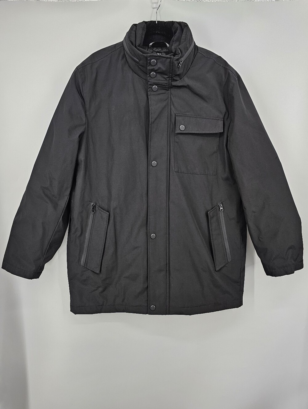 Andrew Marc Harcourt Men's Water Resistant Car Coat Jacket Black L